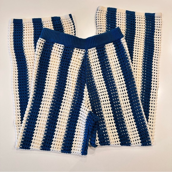 VICI Bradley Crochet Wide Leg Cover Up Pants Teal Size Medium - Picture 4 of 8